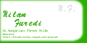 milan furedi business card