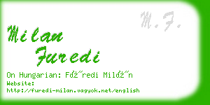 milan furedi business card
